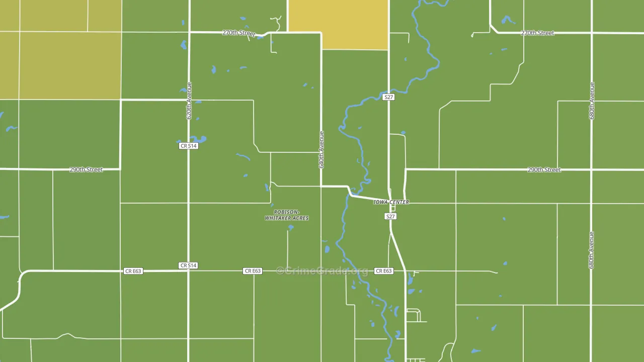 Iowa Center, IA Map of Assault Rates