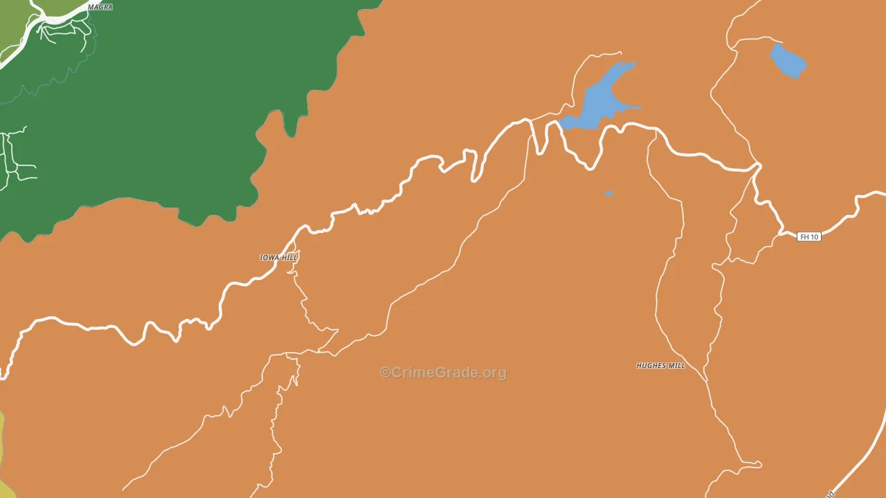 Iowa Hill, CA Map of Assault Rates