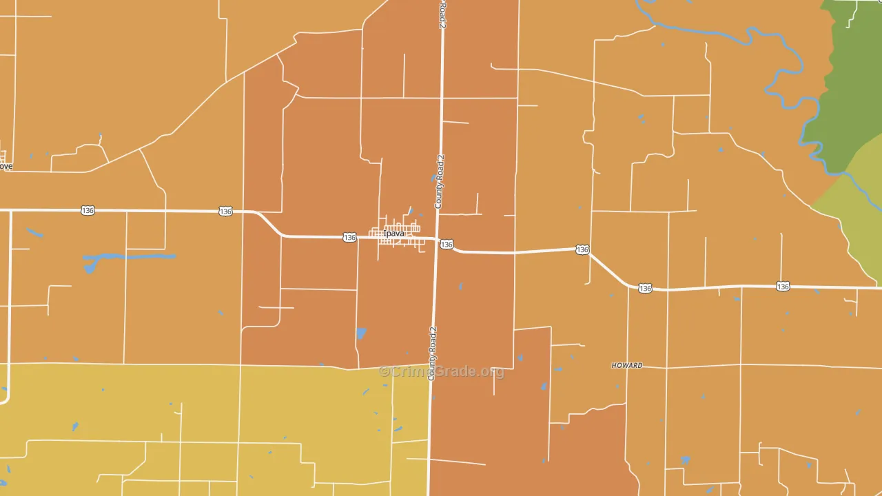 Ipava, IL Map of Assault Rates