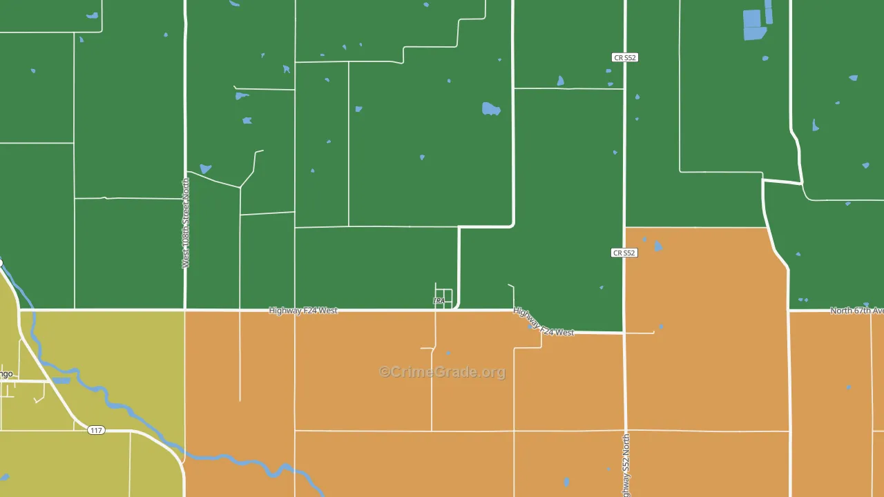 Ira, IA Map of Assault Rates