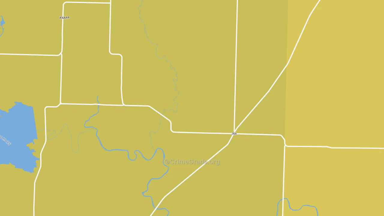 Ira, TX Map of Assault Rates