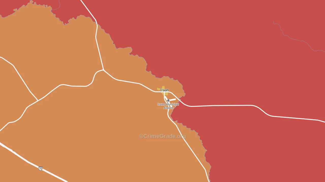 Iraan, TX Map of Assault Rates