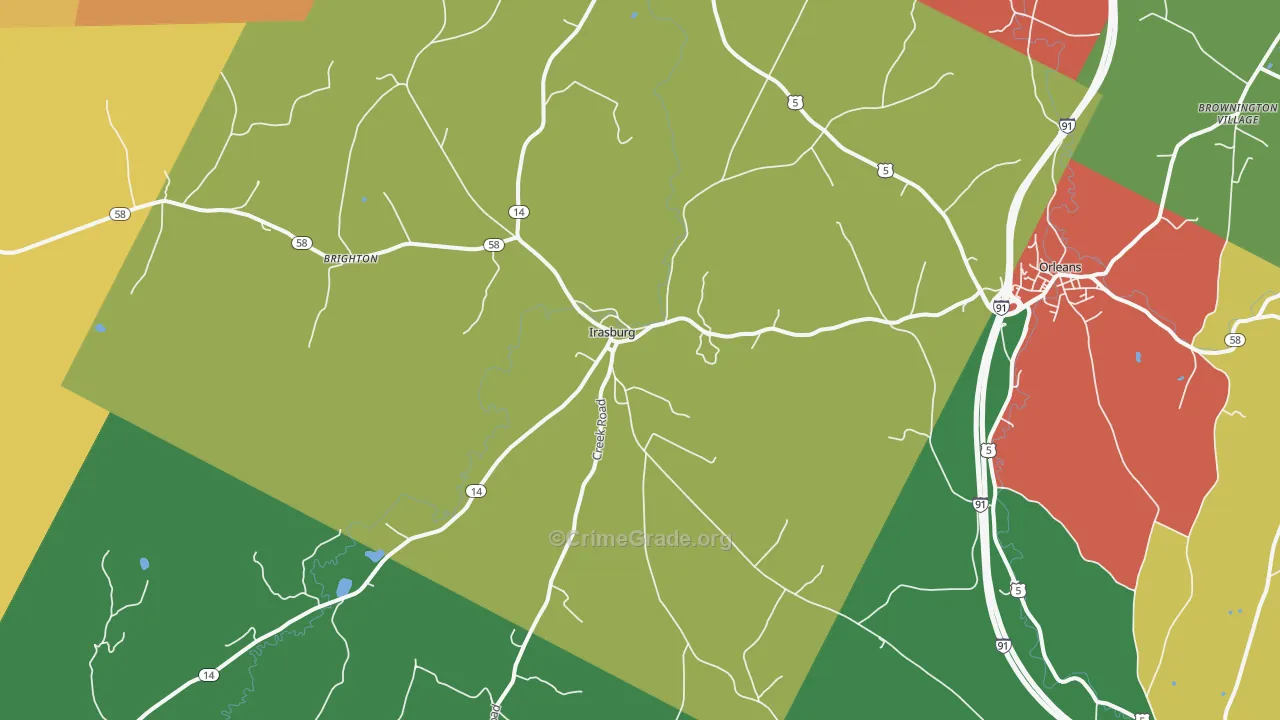 Irasburg, VT Map of Assault Rates