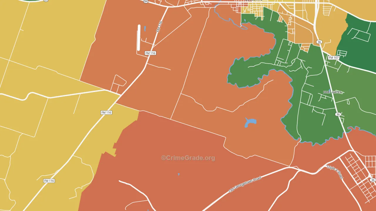 Ireland, TX Map of Assault Rates