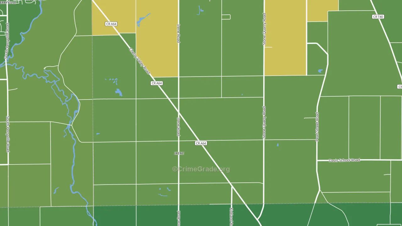 Irene, IL Map of Assault Rates