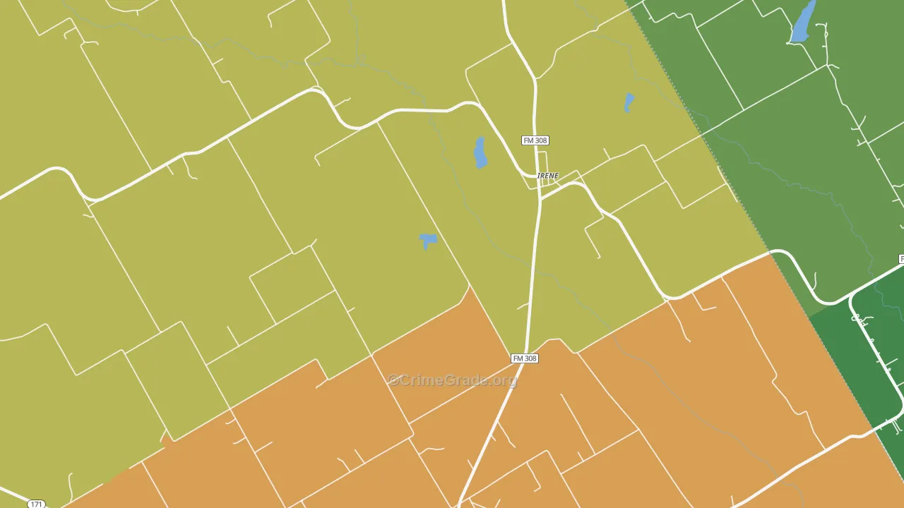 Irene, TX Map of Assault Rates