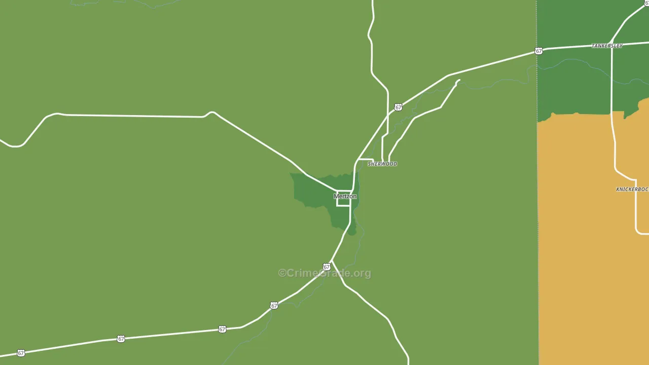 Irion County, TX Map of Assault Rates
