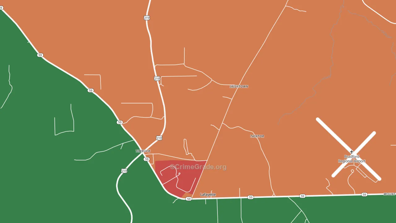 Irishtown, PA Map of Assault Rates