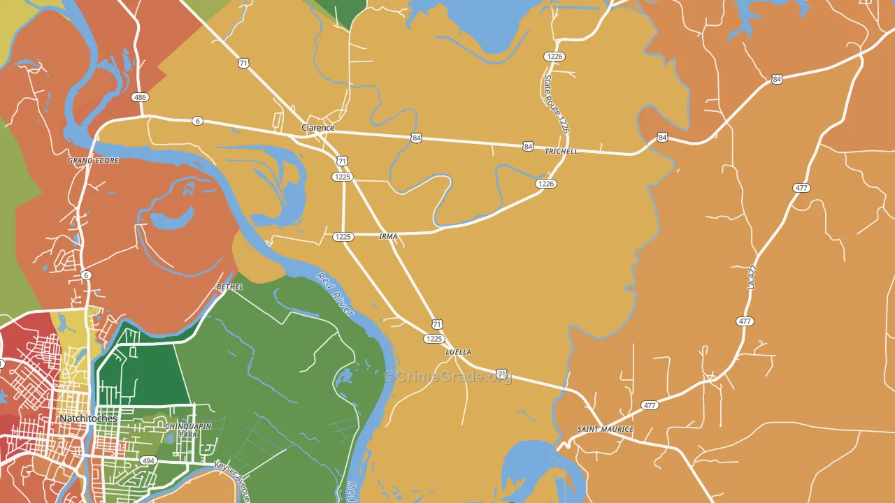 Irma, LA Map of Assault Rates