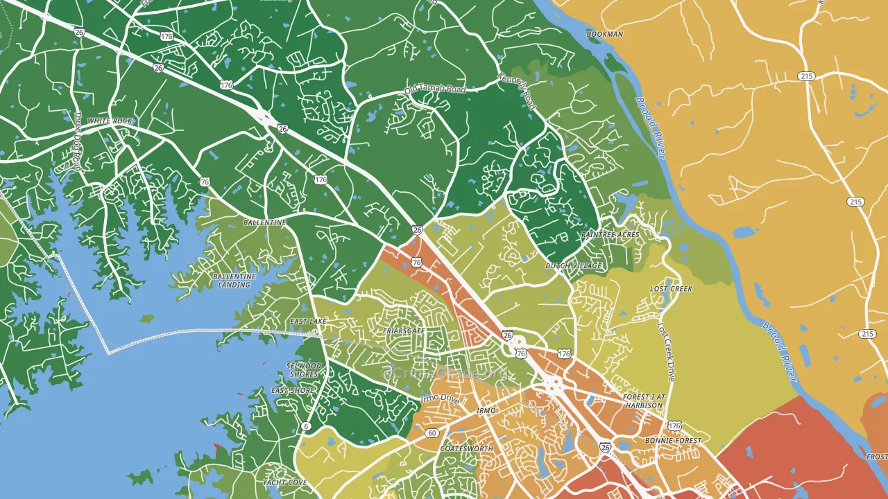 Irmo, SC Map of Assault Rates