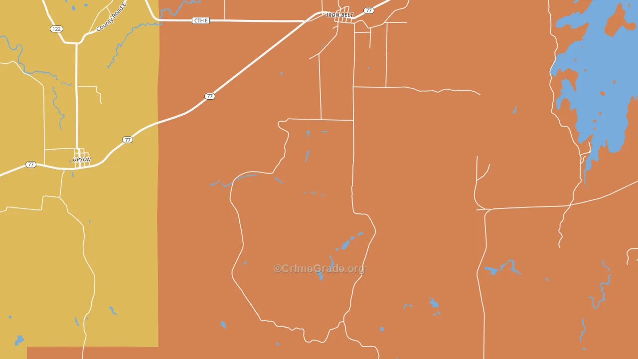Iron Belt, WI Map of Assault Rates