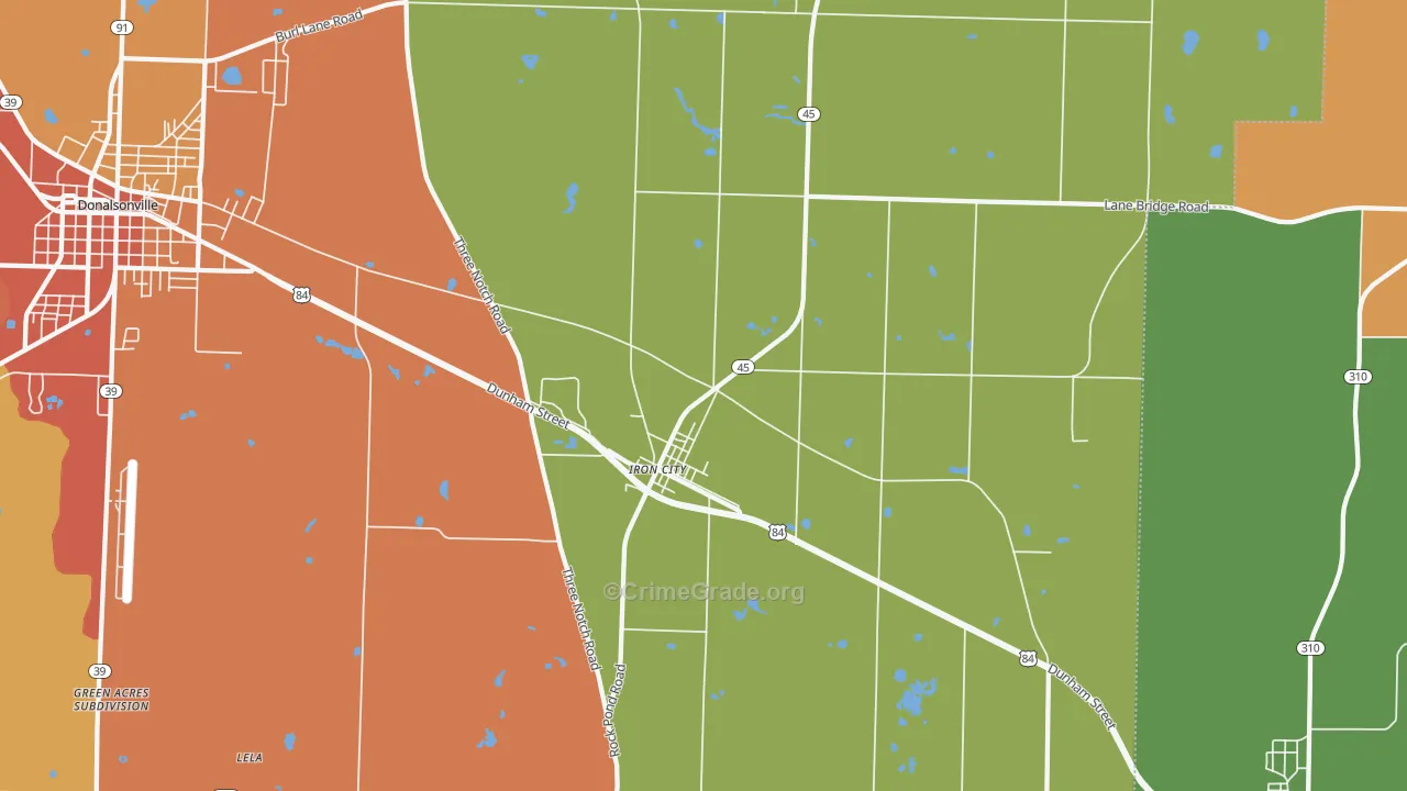 Iron City, GA Map of Assault Rates