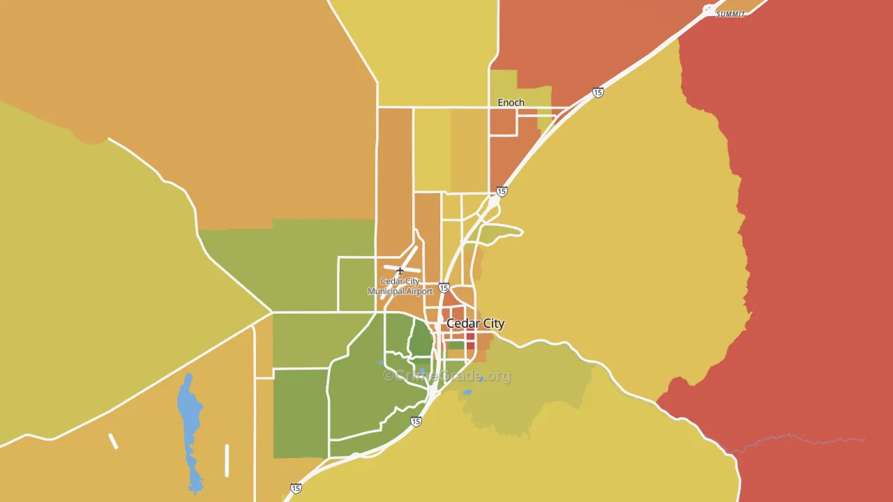 Iron County, UT Map of Assault Rates