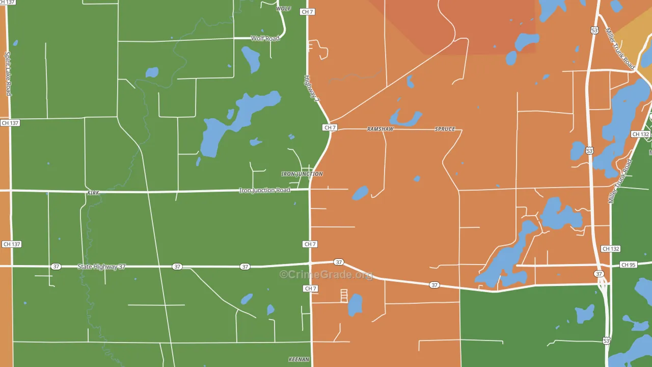 Iron Junction, MN Map of Assault Rates