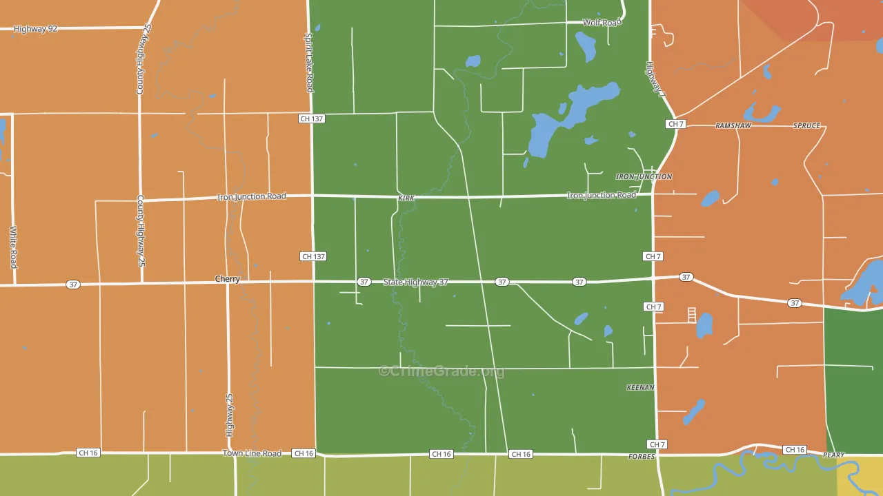 Iron, MN Map of Assault Rates