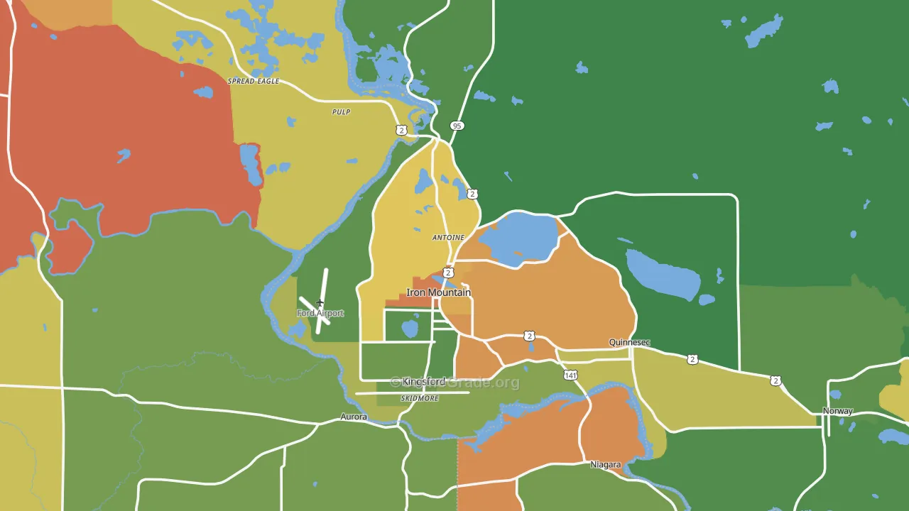 Iron Mountain, MI Map of Assault Rates