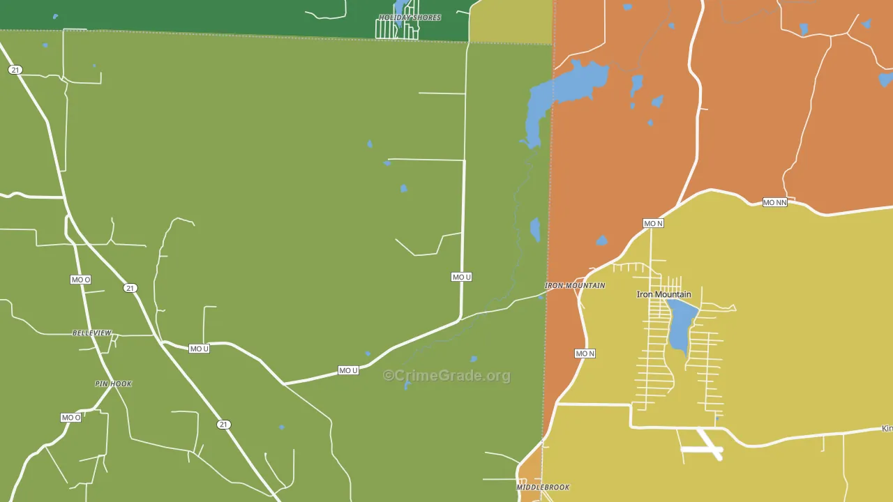Iron Mountain, MO Map of Assault Rates