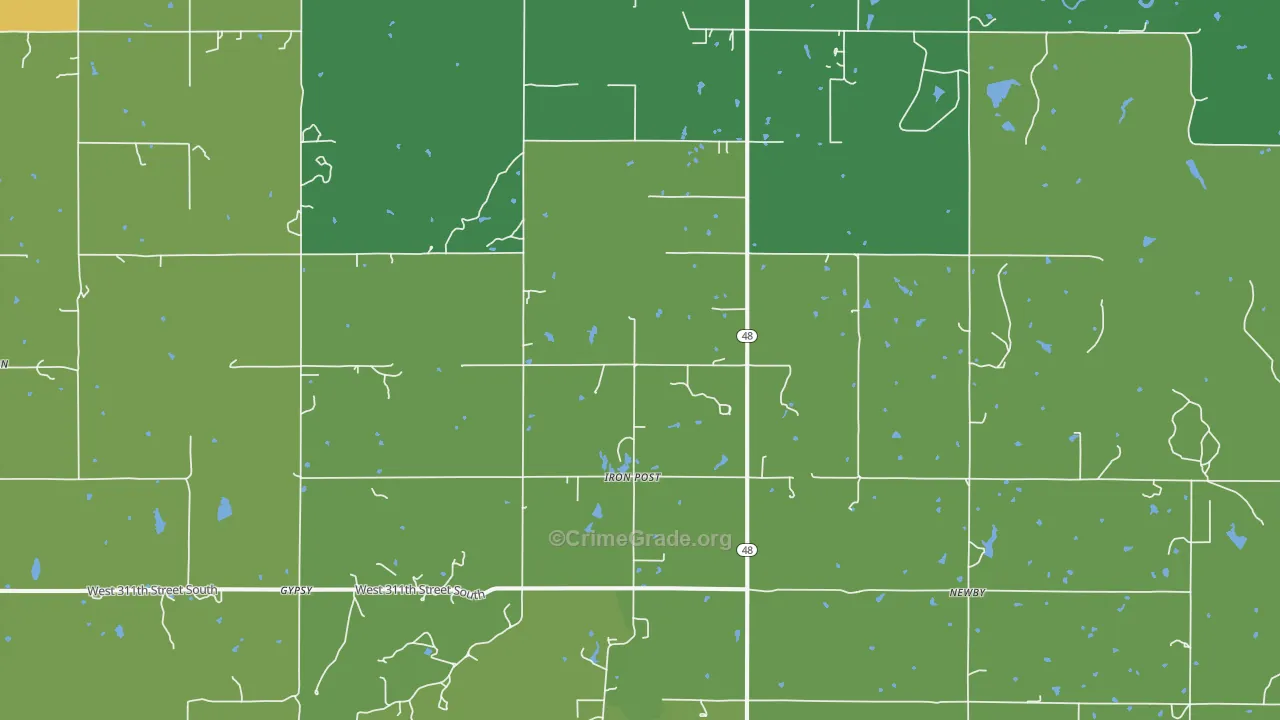 Iron Post, OK Map of Assault Rates