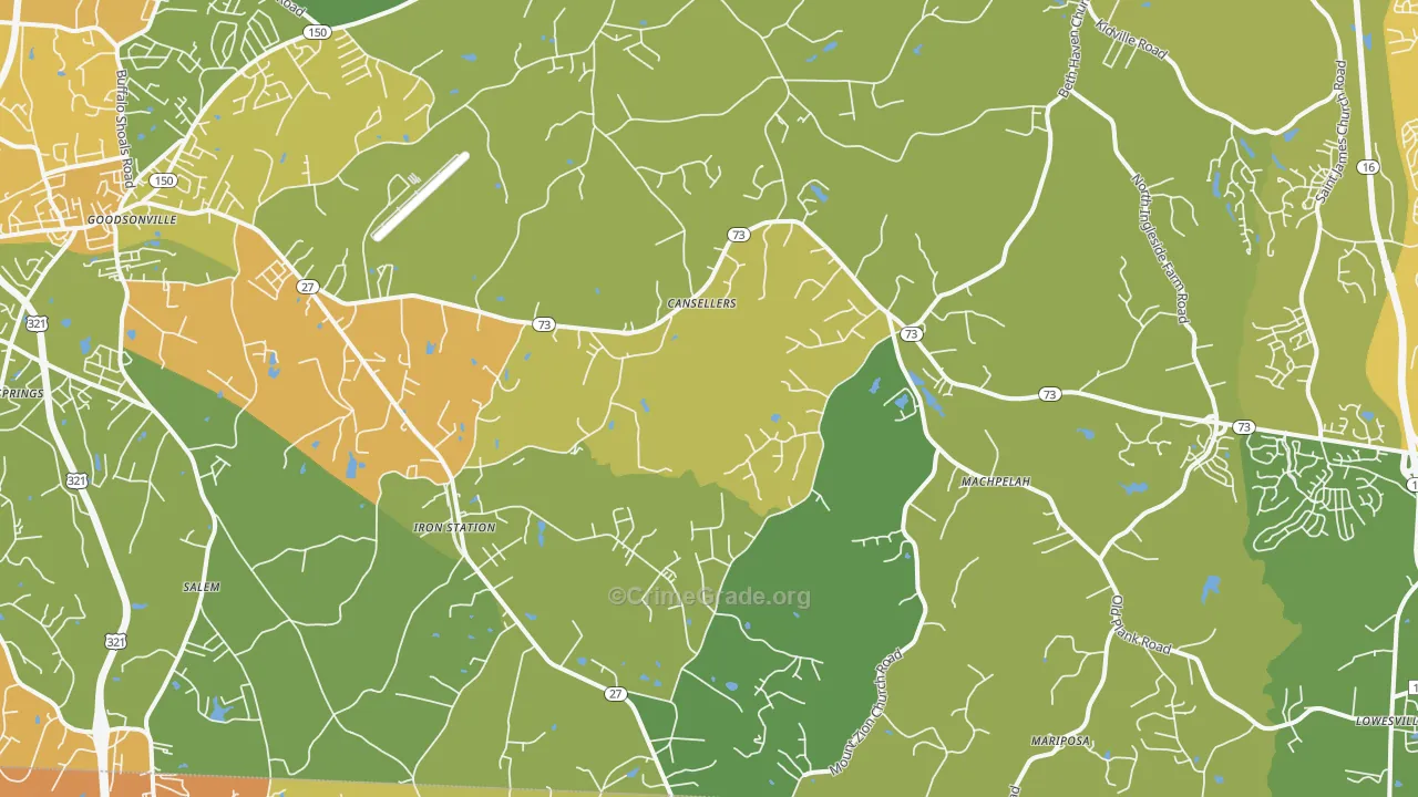 Iron Station, NC Map of Assault Rates
