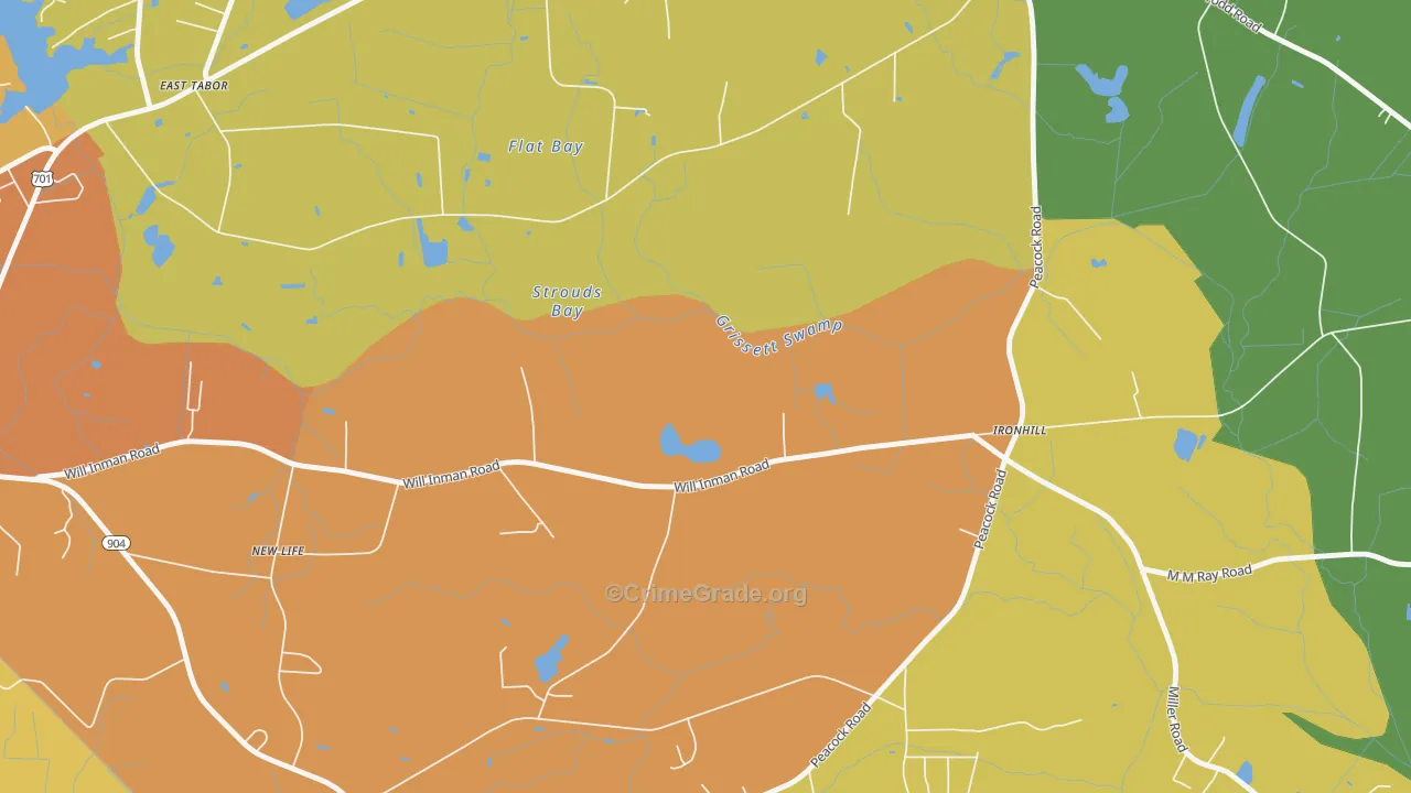 Ironhill, NC Map of Assault Rates