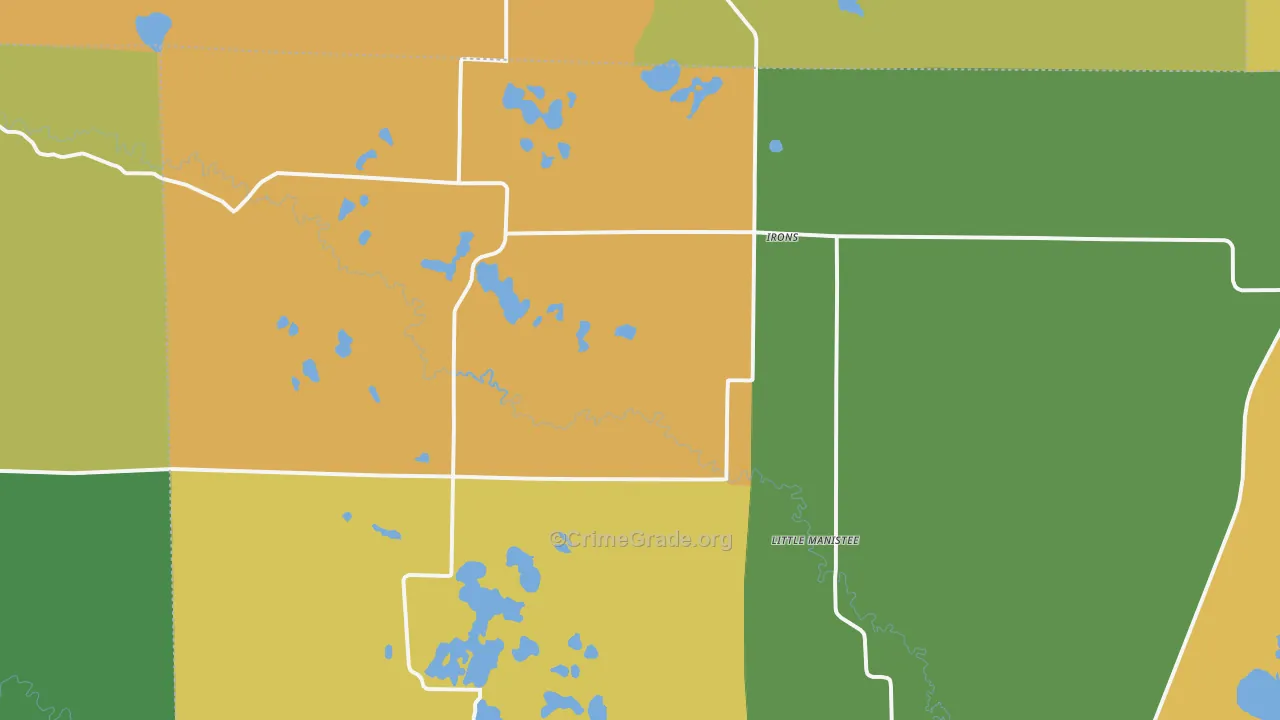 Irons, MI Map of Assault Rates