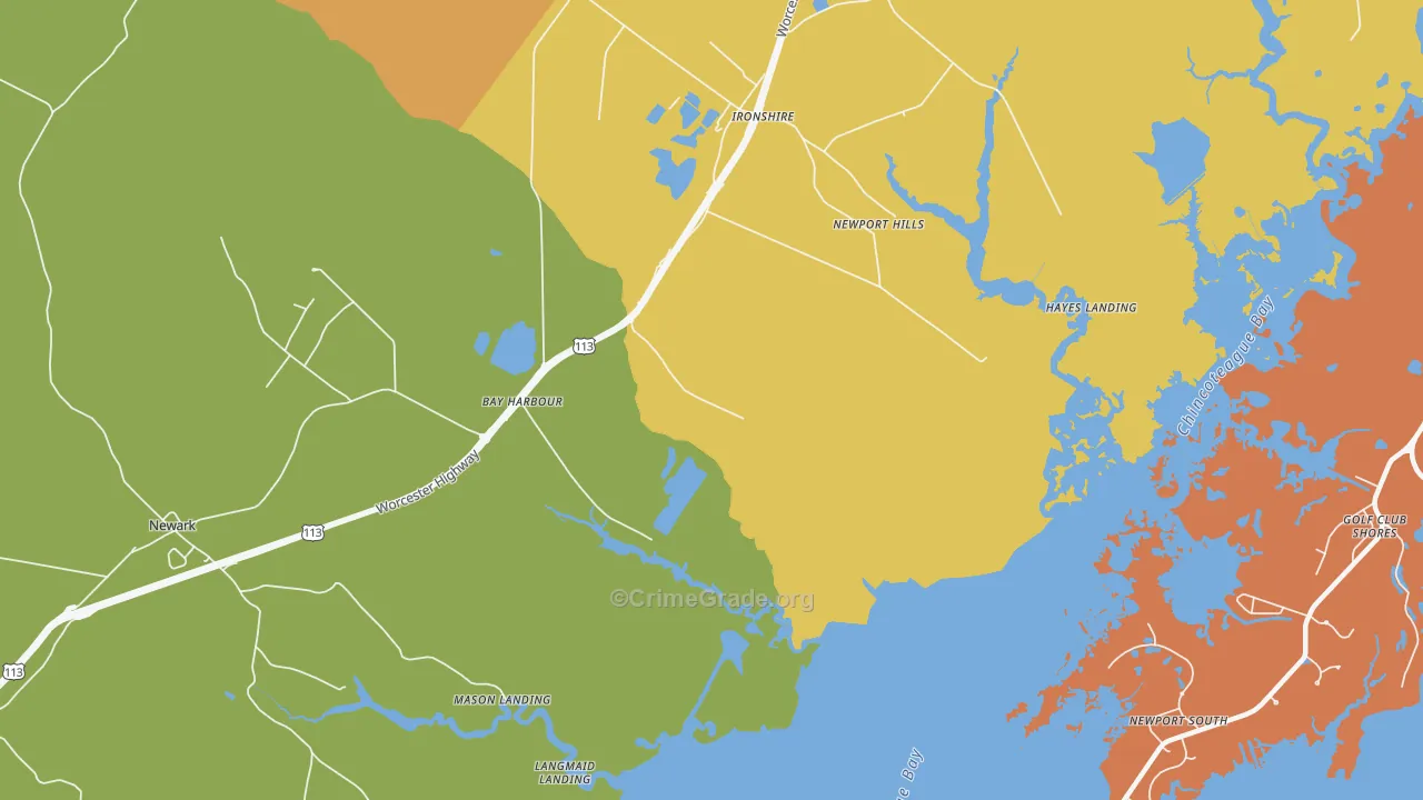 Ironshire, MD Map of Assault Rates
