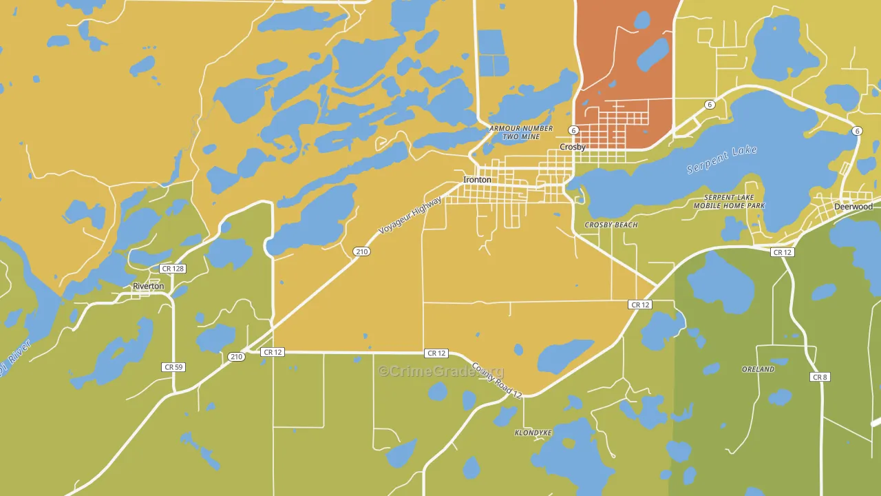Ironton, MN Map of Assault Rates