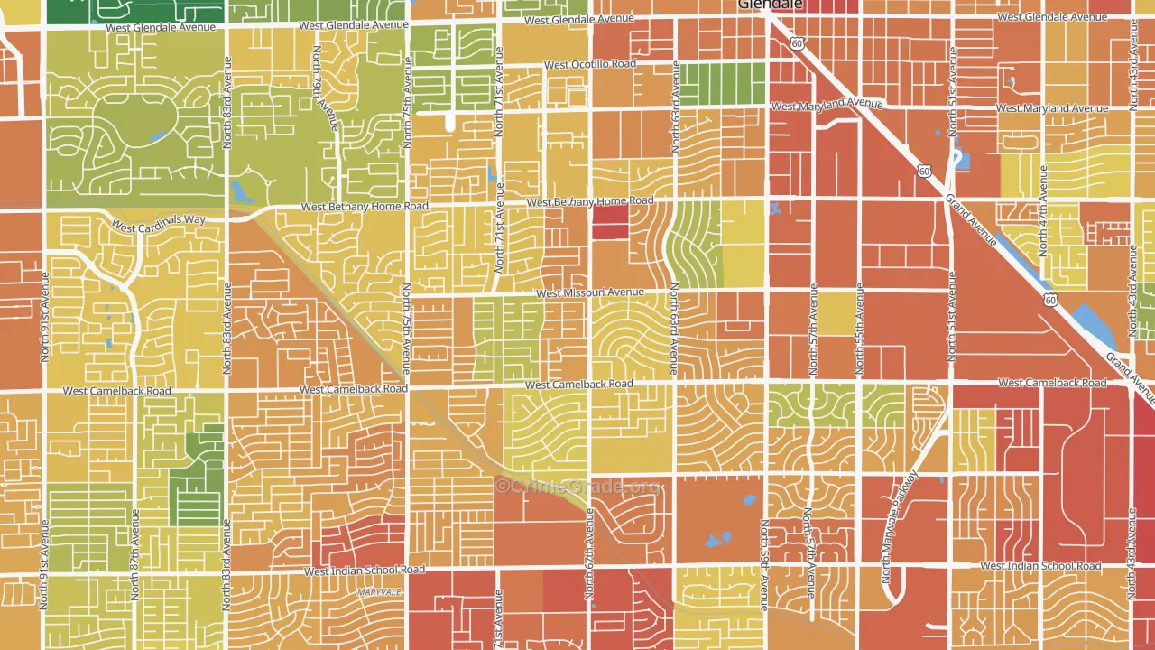 Ironwood Terrace, Glendale, AZ Map of Assault Rates