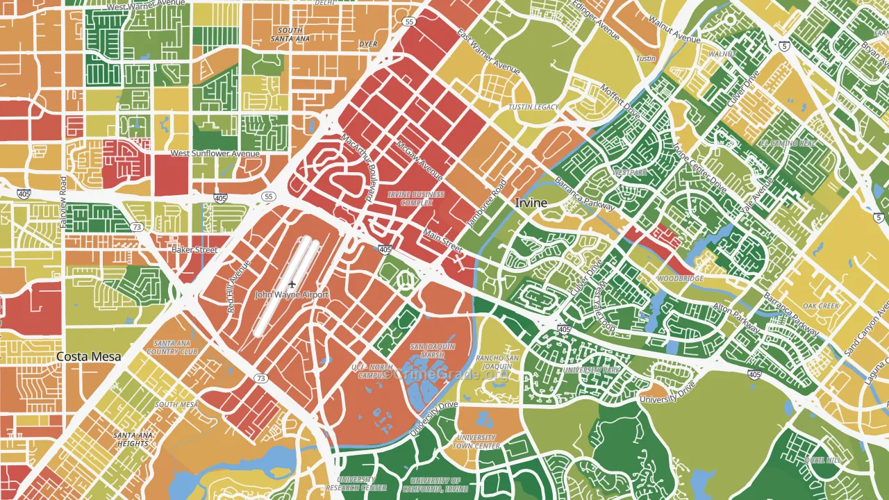 Irvine Business Complex, Irvine, CA Map of Assault Rates