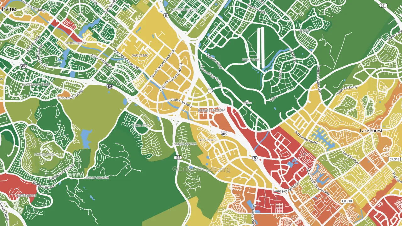 Irvine Health and Science Complex, Irvine, CA Map of Assault Rates