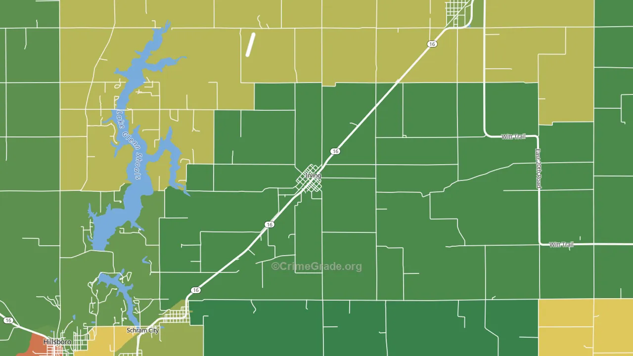 Irving, IL Map of Assault Rates