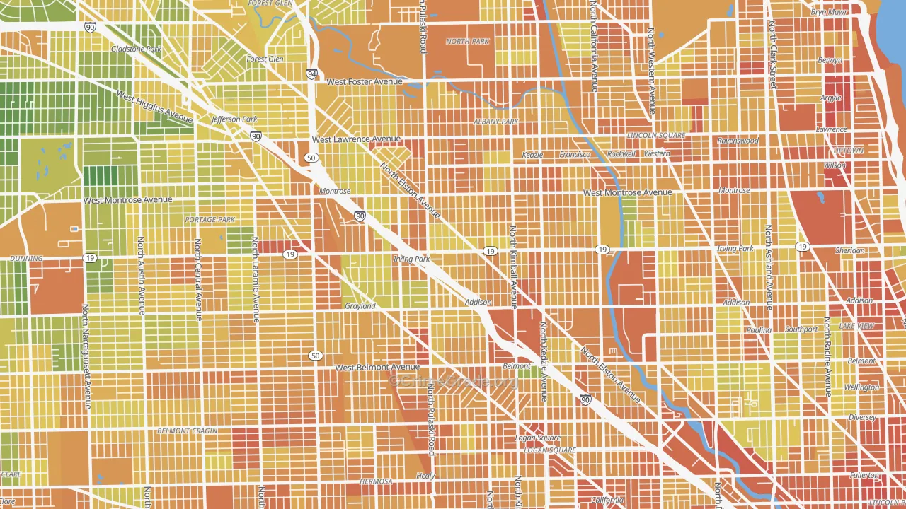 Irving Park, Chicago, IL Map of Assault Rates