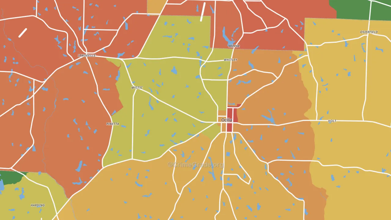 Irwin County, GA Map of Assault Rates