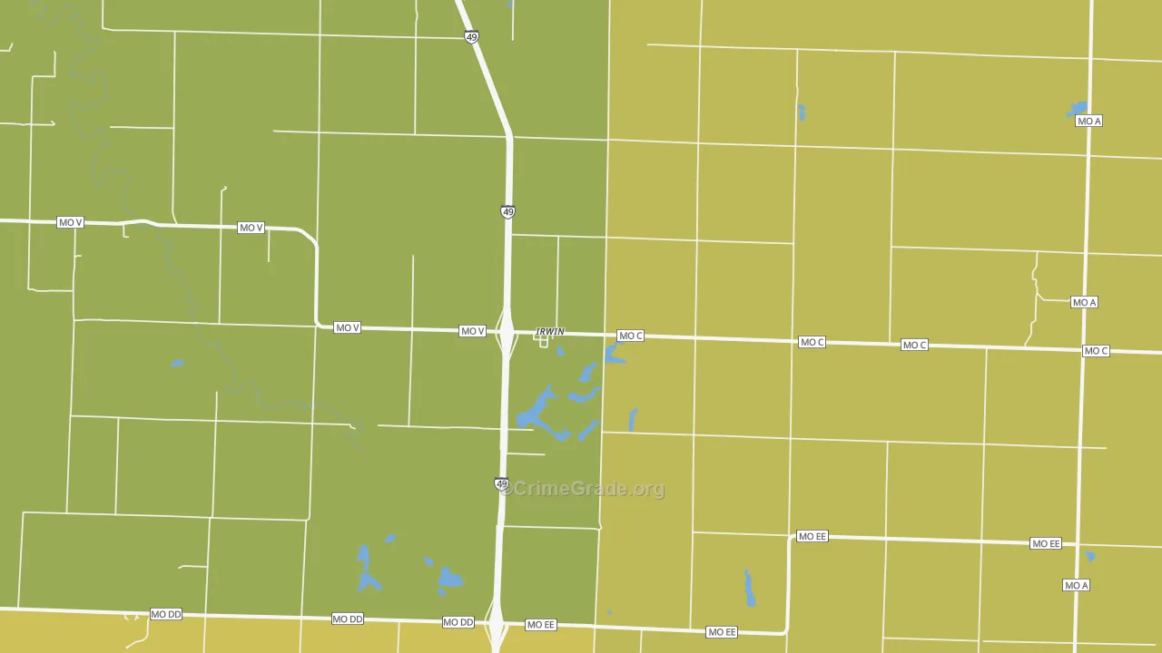 Irwin, MO Map of Assault Rates