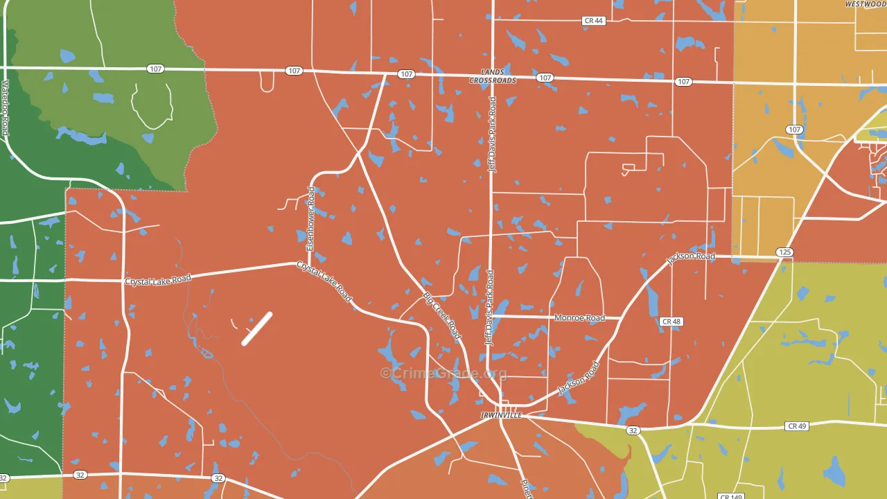 Irwinville, GA Map of Assault Rates