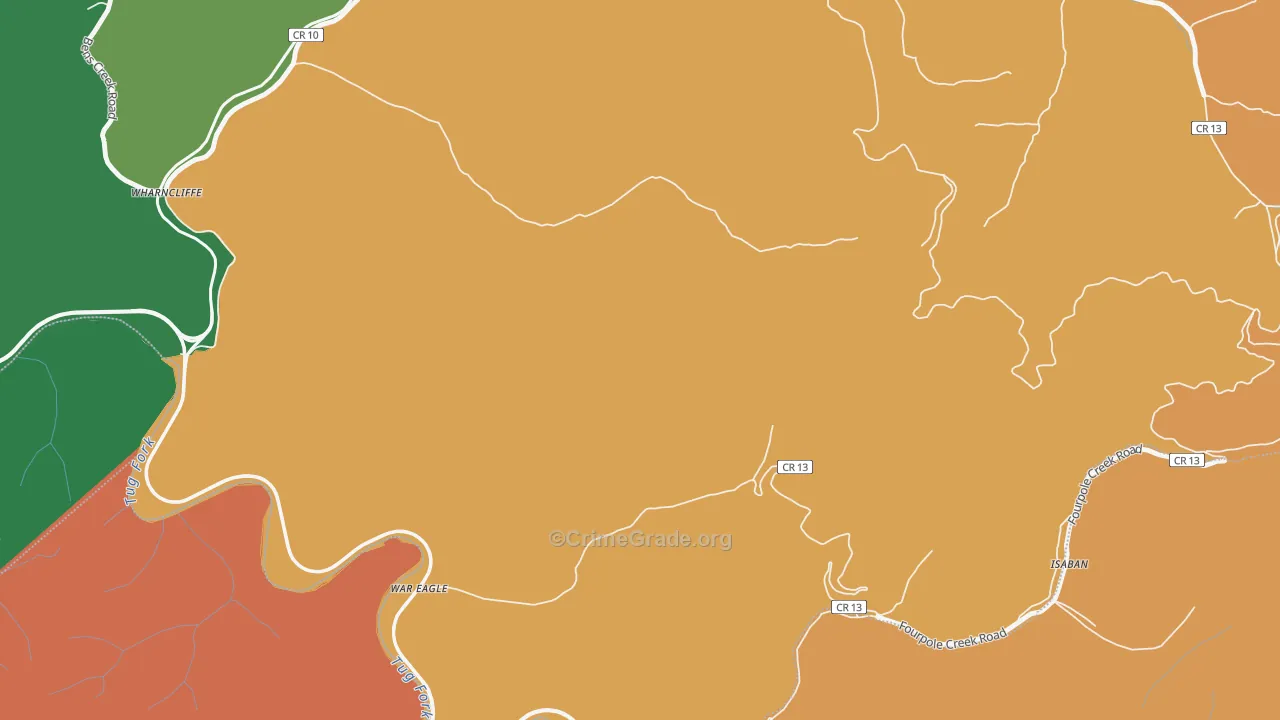 Isaban, WV Map of Assault Rates