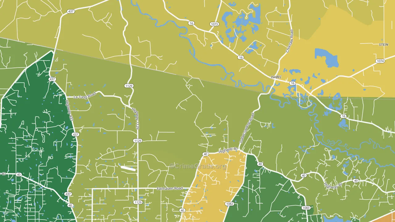 Isabel, LA Map of Assault Rates