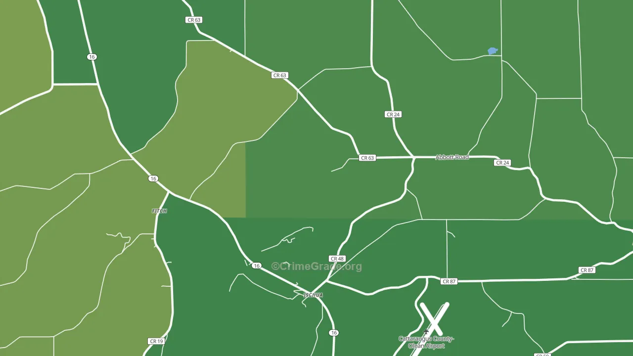 Ischua, NY Map of Assault Rates