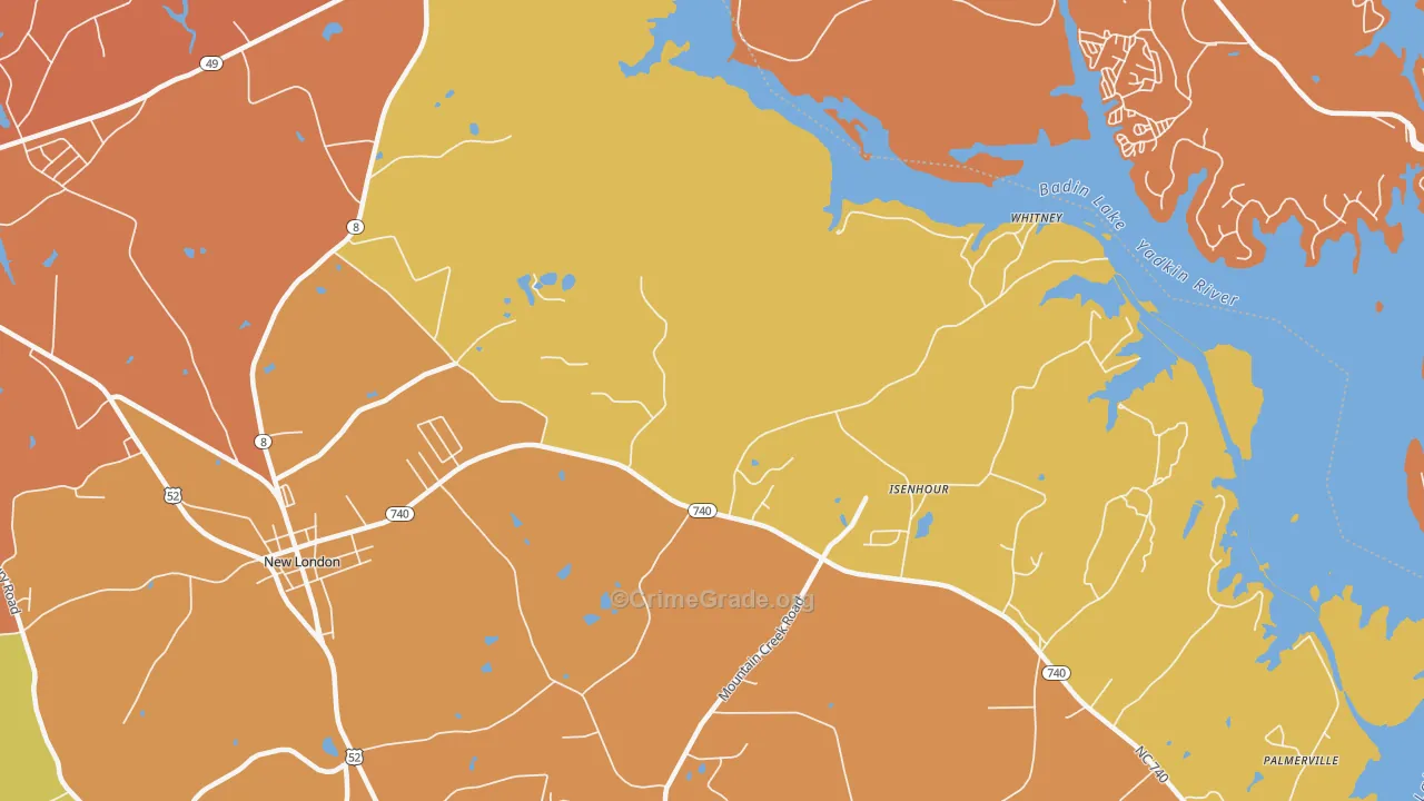 Isenhour, NC Map of Assault Rates