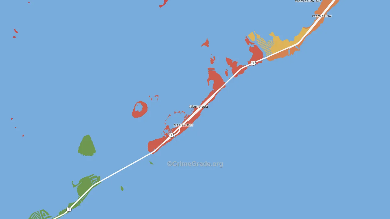 Islamorada, FL Map of Assault Rates