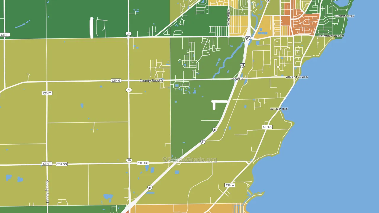 Island Beach, WI Map of Assault Rates