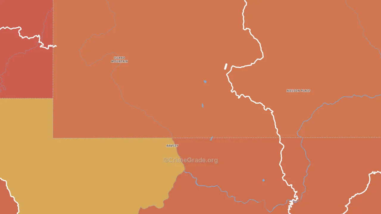 Island Mountain, CA Map of Assault Rates