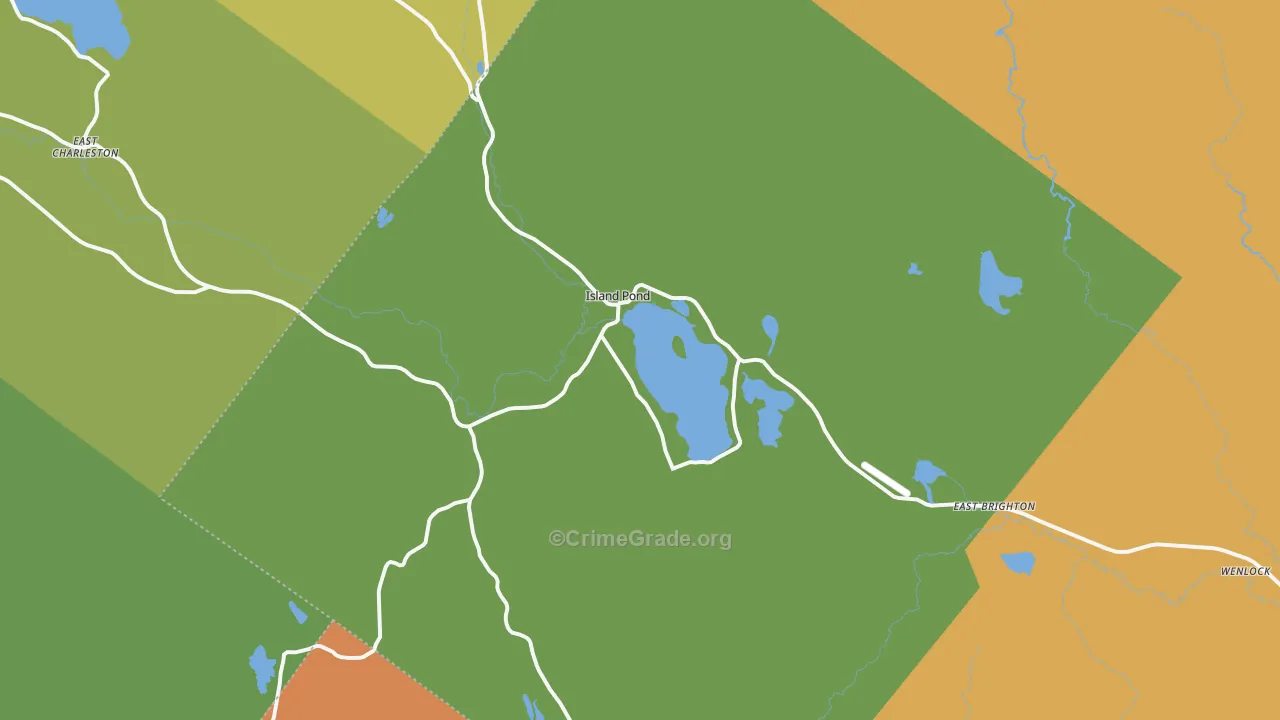 Island Pond, VT Map of Assault Rates