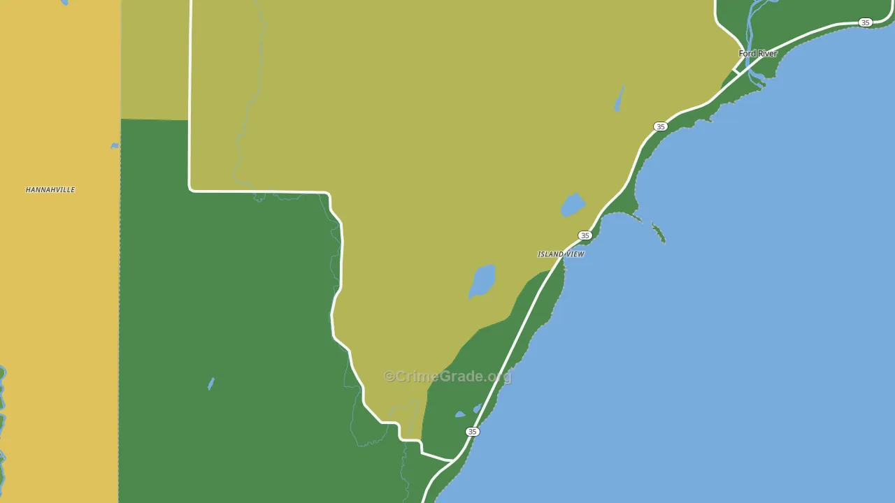 Island View, MI Map of Assault Rates