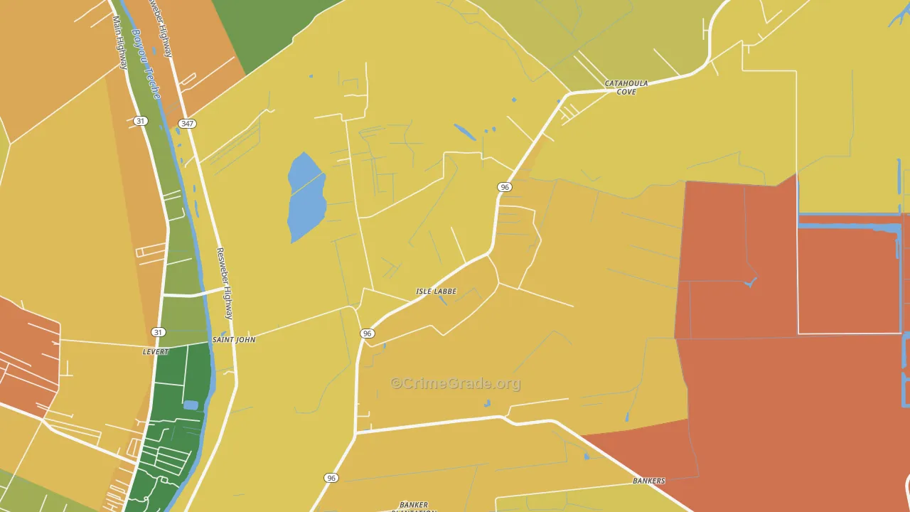 Isle Labbe, LA Map of Assault Rates