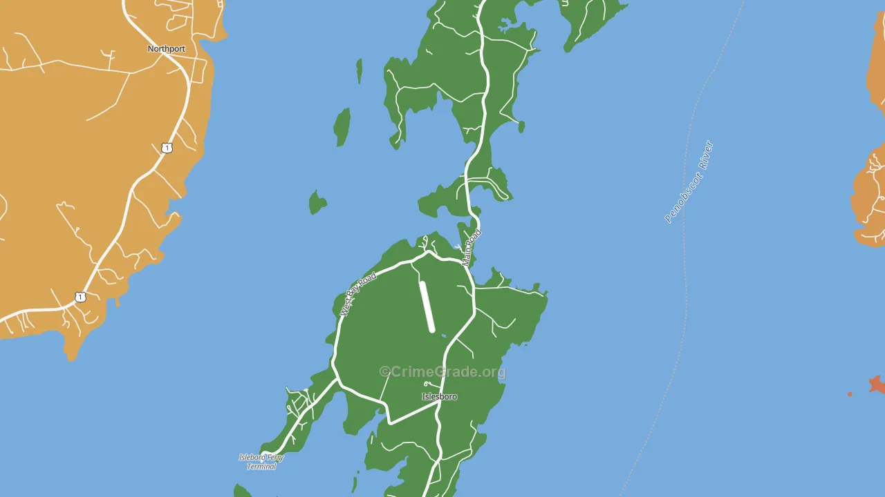 Islesboro, ME Map of Assault Rates
