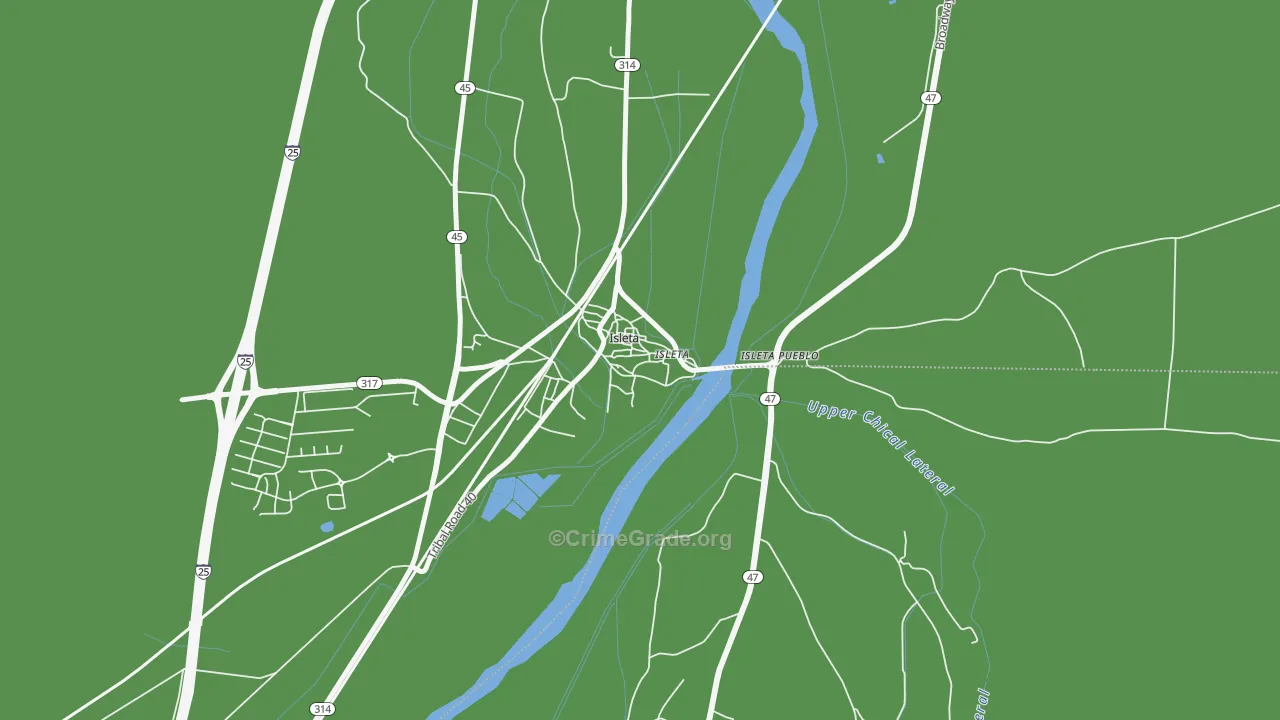 Isleta Village Proper, NM Map of Assault Rates