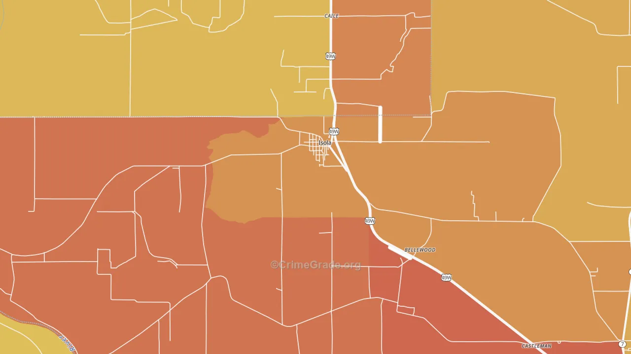 Isola, MS Map of Assault Rates