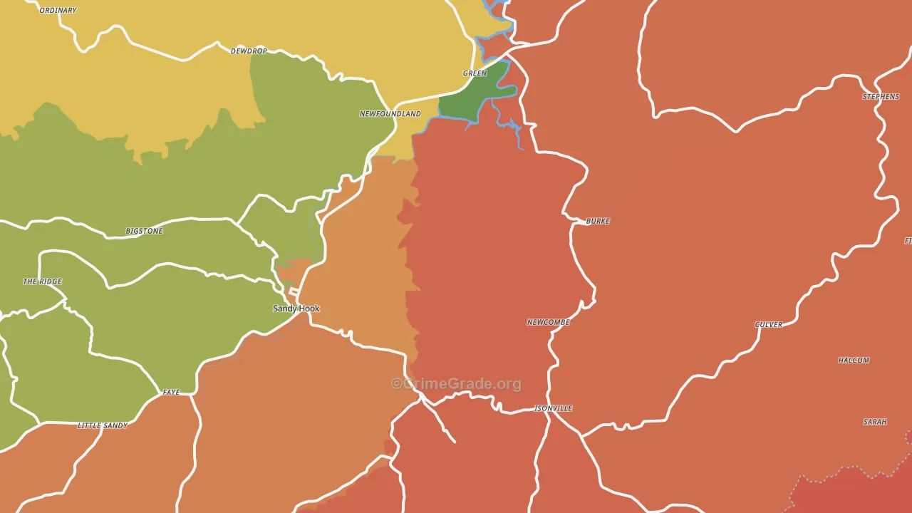 Isonville, KY Map of Assault Rates