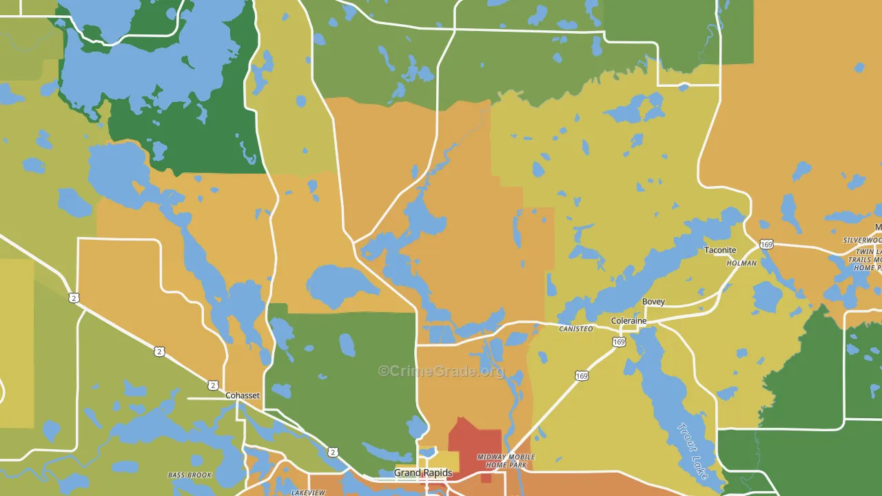 Itasca County, MN Map of Assault Rates